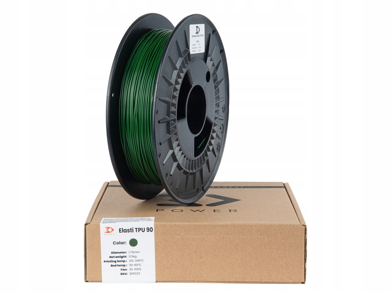 Filament 3DPower TPU Zielony (GREEN)