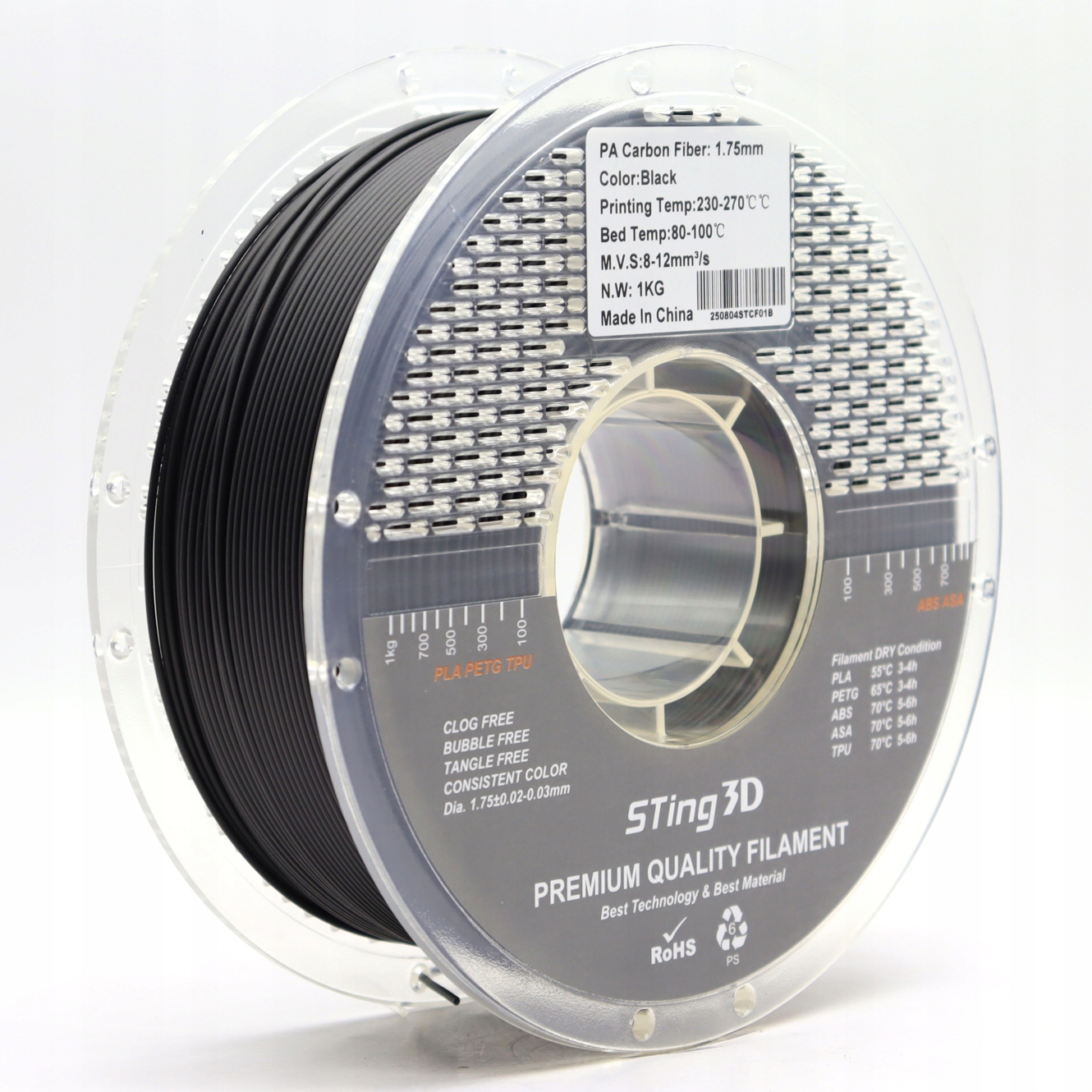 Filament null NYLON (PA)-CF Czarny (BLACK)