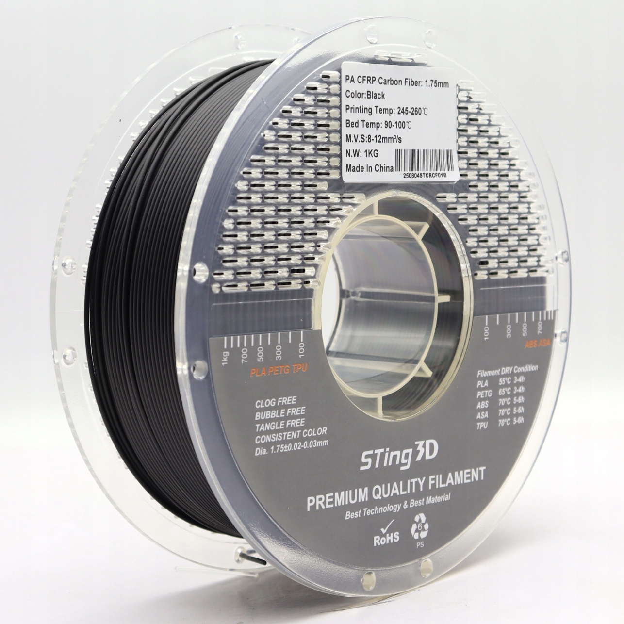 Filament null NYLON (PA)-CF Czarny (BLACK)