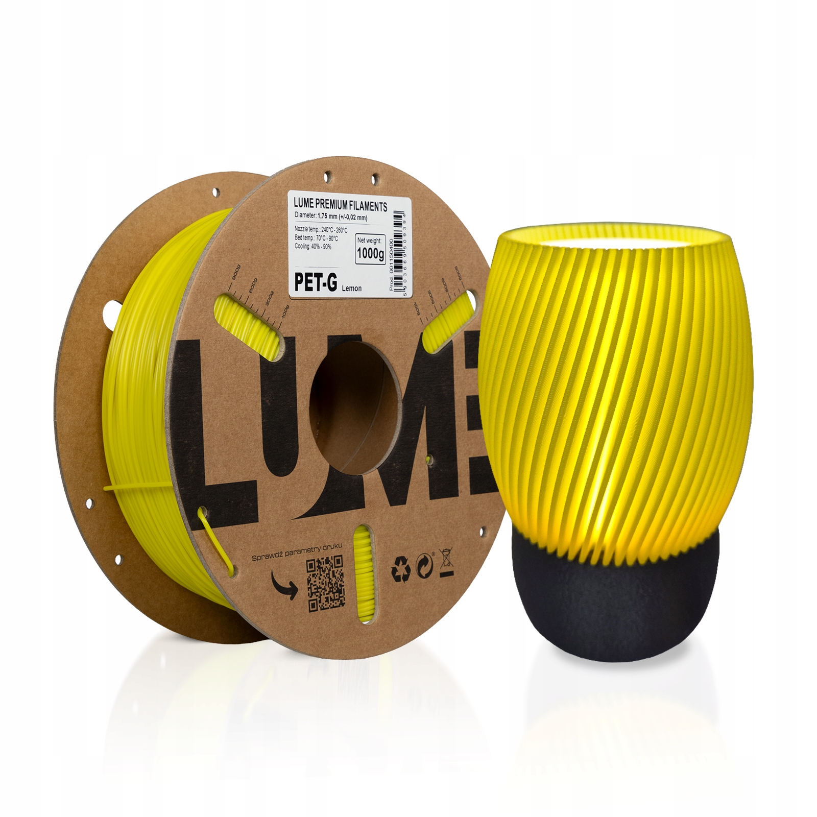 Filament LUME PETG Żółty (YELLOW)