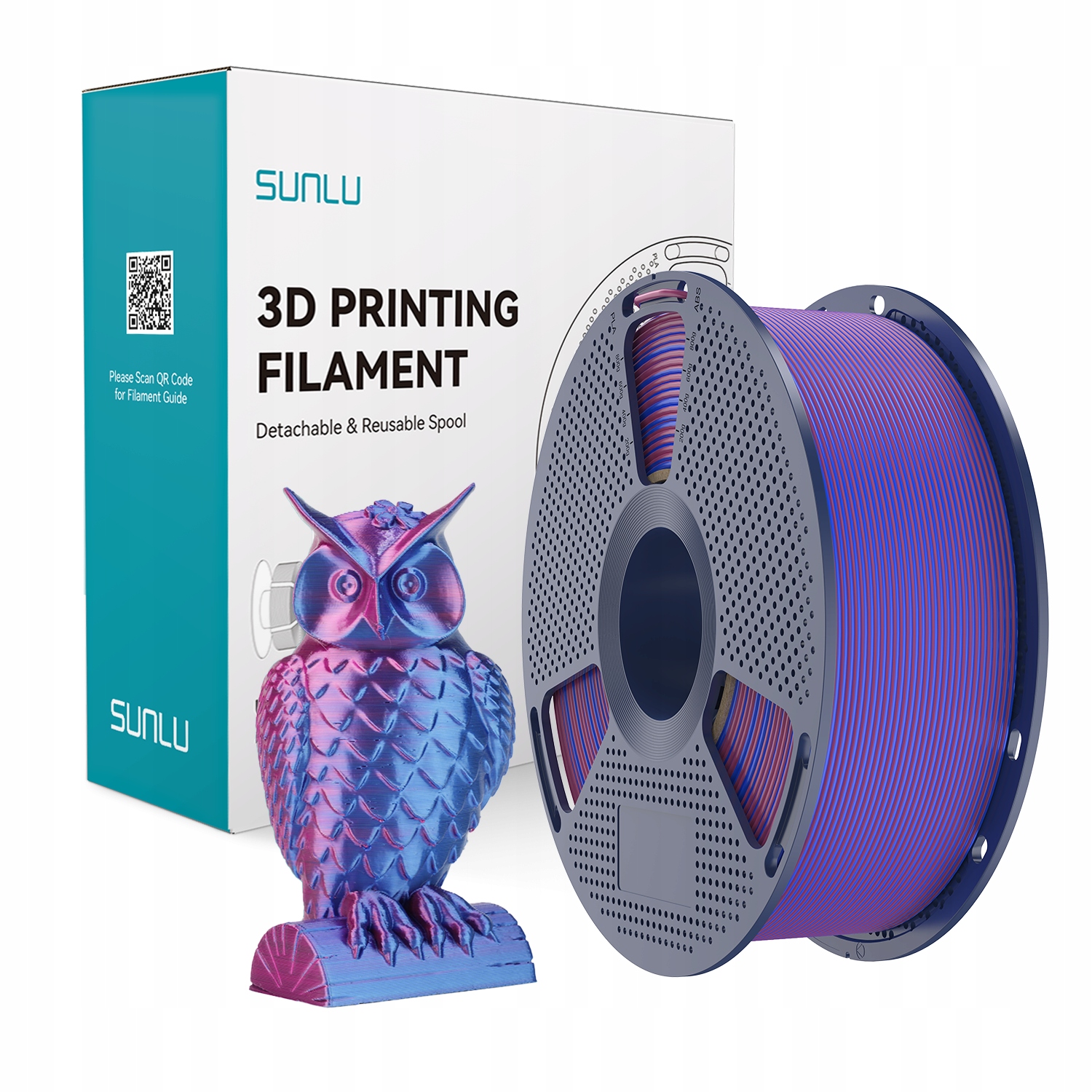 Filament SUNLU PLA Plus  Dwukolorowy Jedwabny (DUAL SILK)