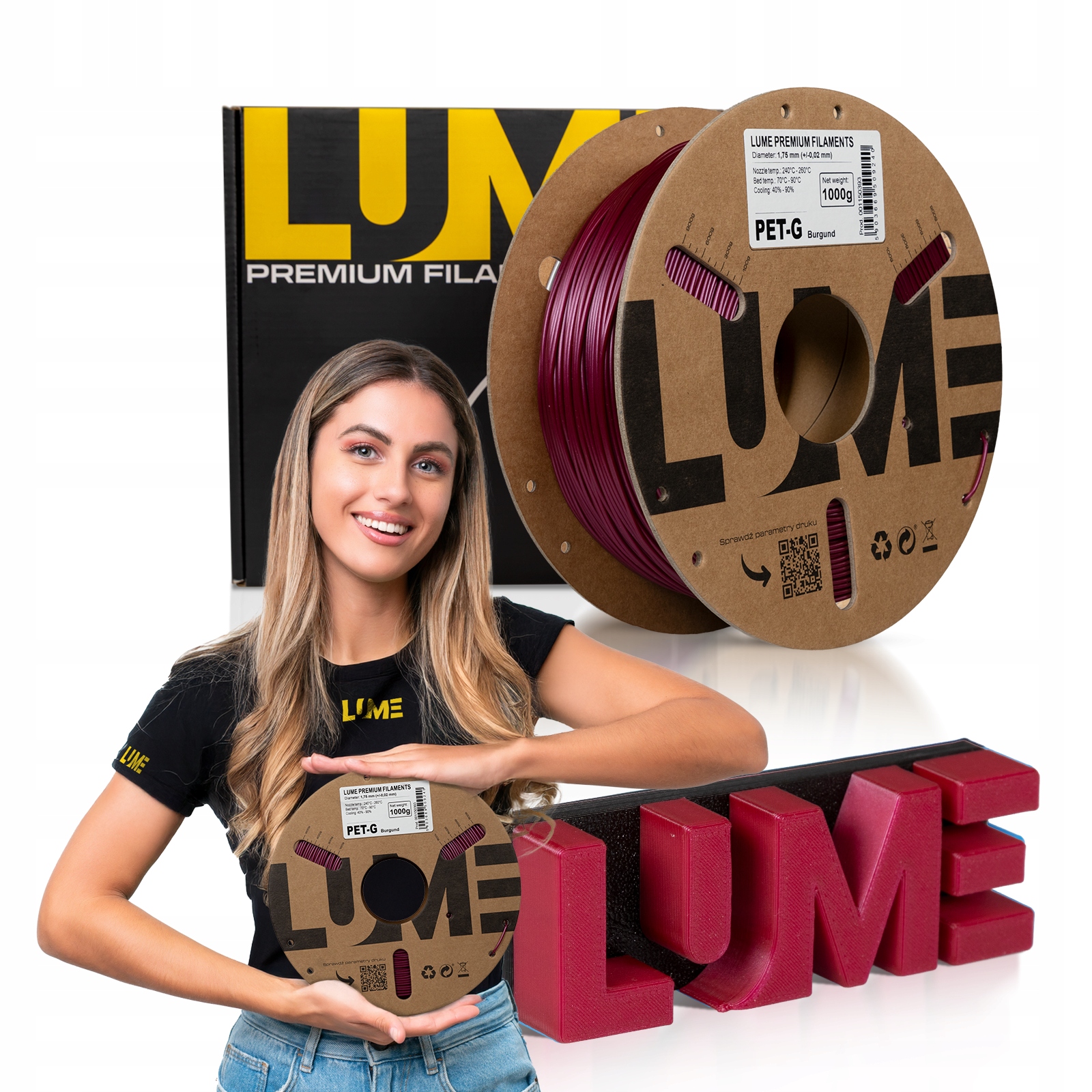 Filament LUME PETG Czerwony (RED)