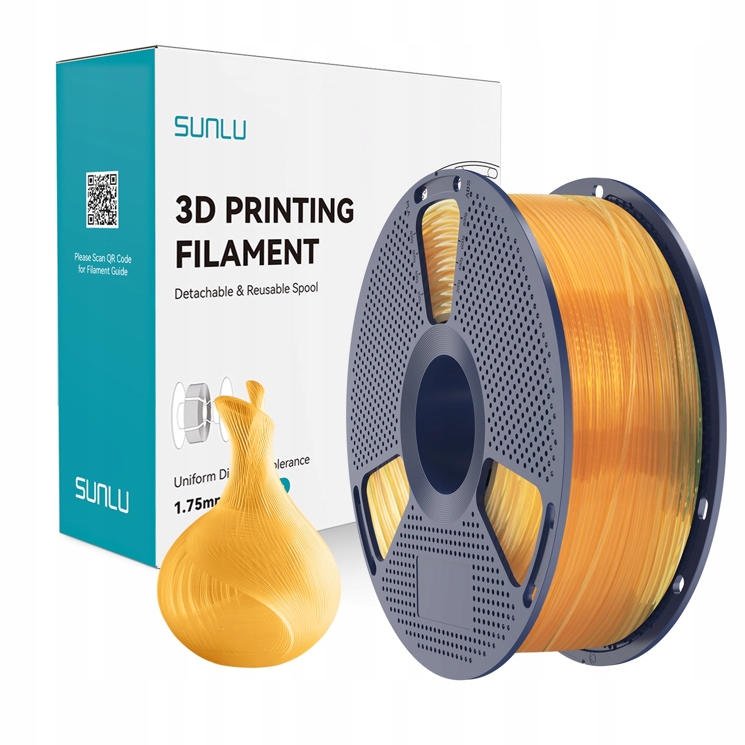 Filament SUNLU PLA Pomarańczowy Przezroczysty (ORANGE TRANSPARENT)