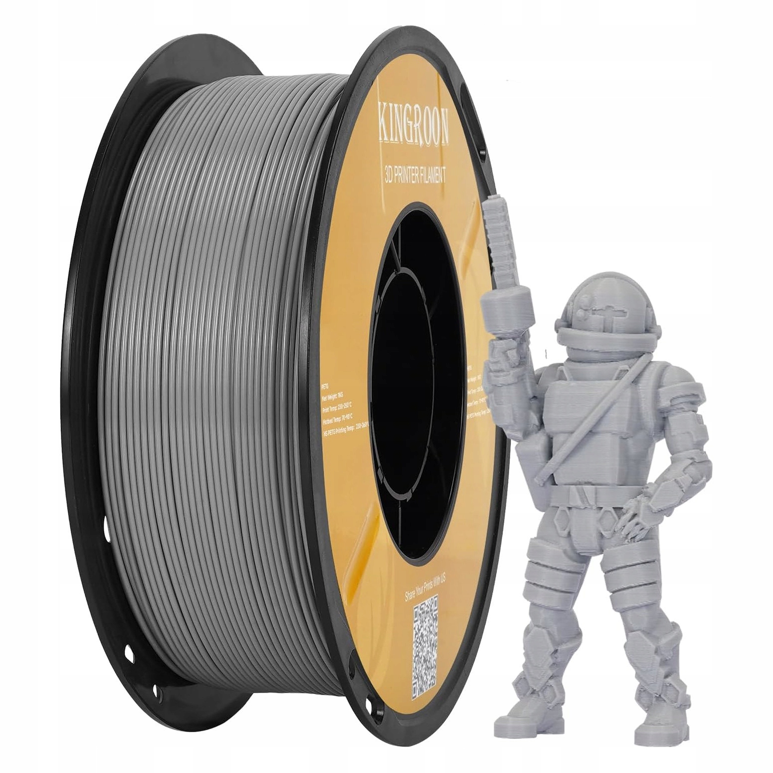 Filament Kingroon PETG Szary (GRAY)