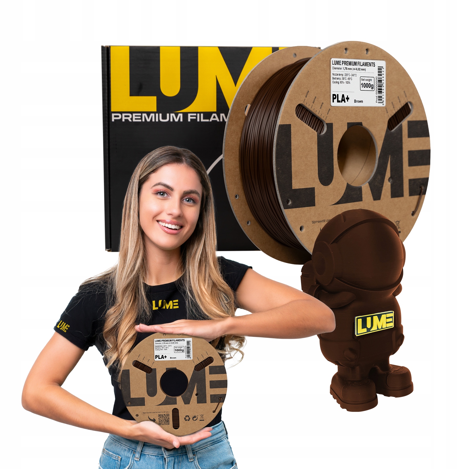 Filament LUME PLA Plus Brązowy (BROWN)