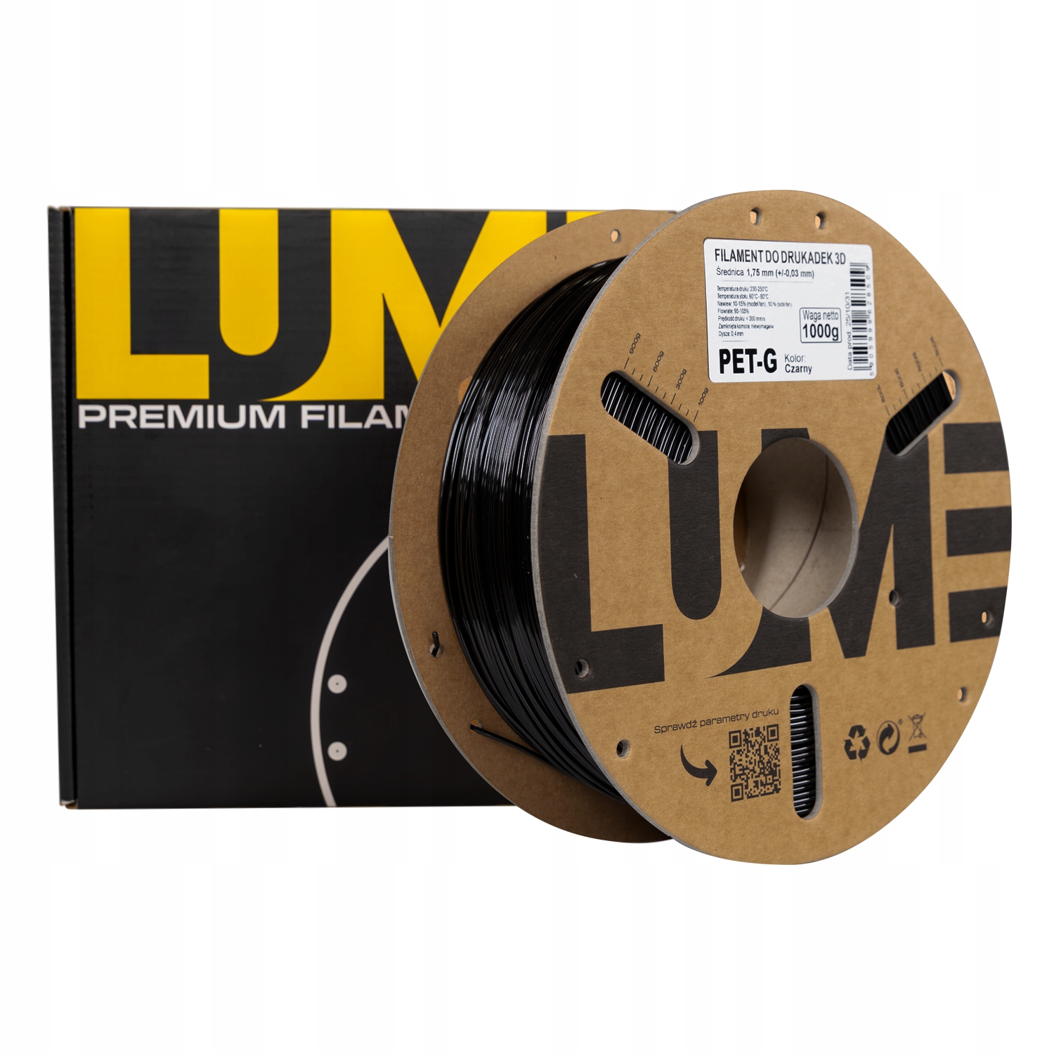 Filament LUME PETG Czarny (BLACK)