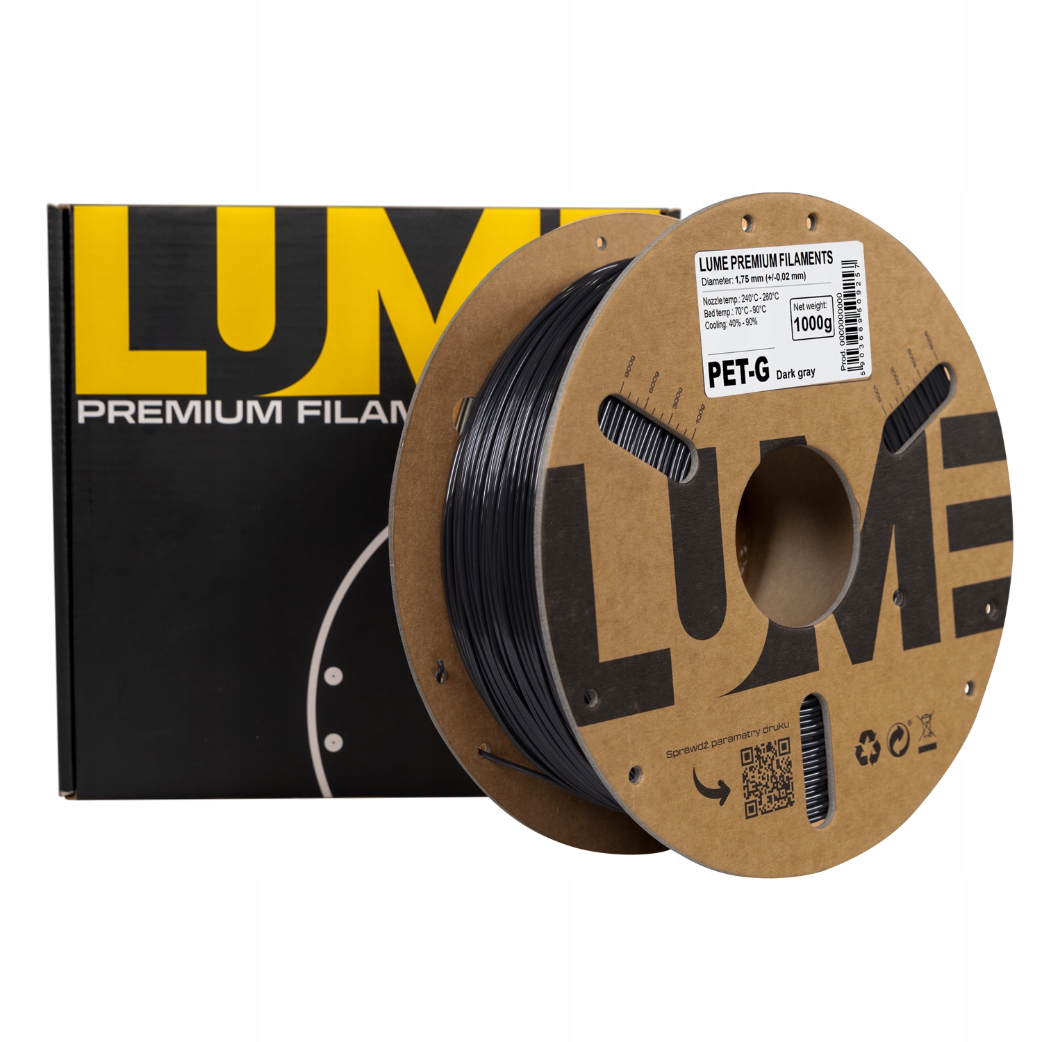 Filament LUME PETG Szary (GRAY)