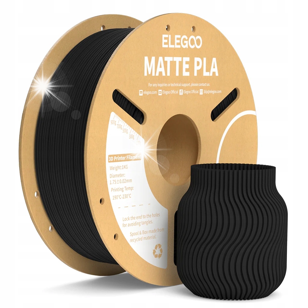 Filament Elegoo PLA Czarny Matowy (BLACK MATTE)