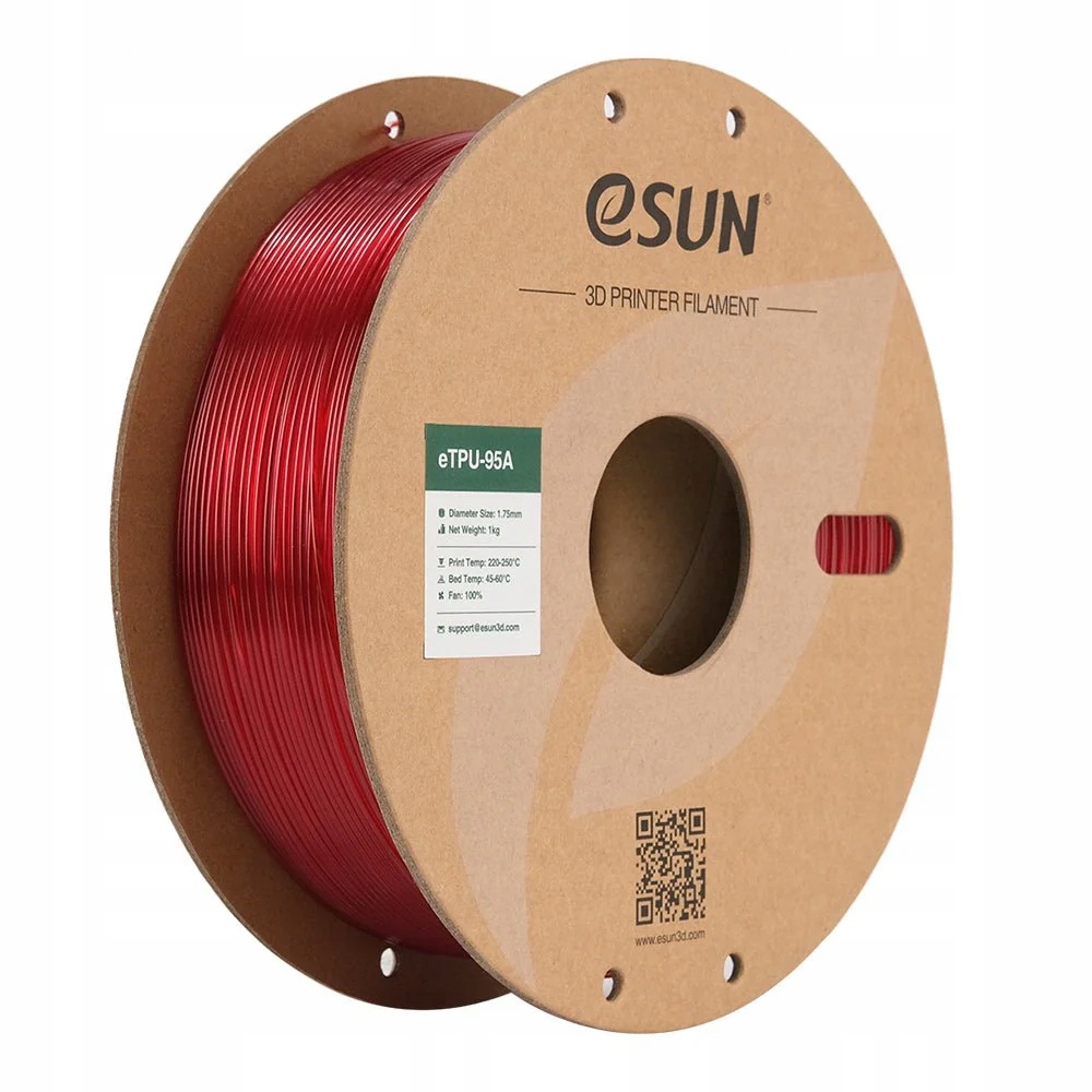 Filament eSUN TPU Czerwony Przezroczysty (RED TRANSPARENT)