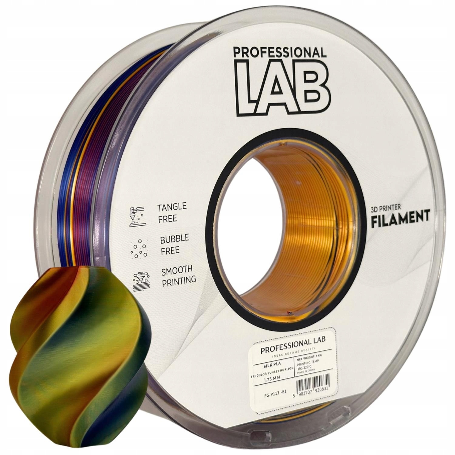 Filament Quantum PLA Plus  Trójkolorowy Jedwabny (TRIPLE SILK)