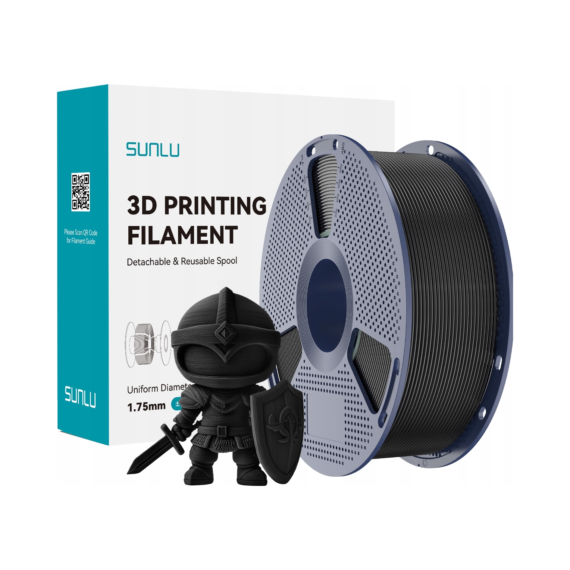 Filament SUNLU PLA Plus Czarny (BLACK)