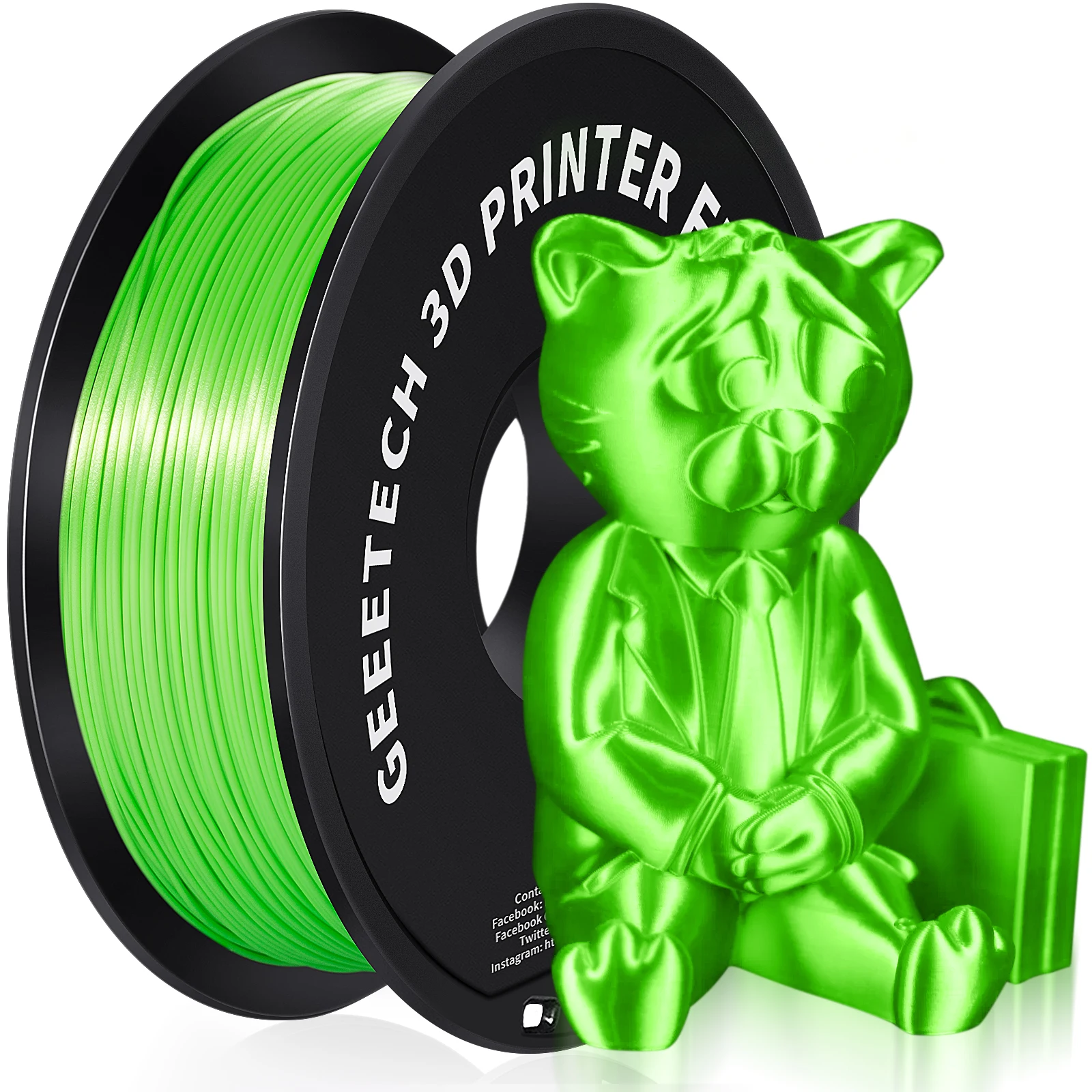 Filament GEEETECH PLA Zielony Jedwabny (GREEN SILK)