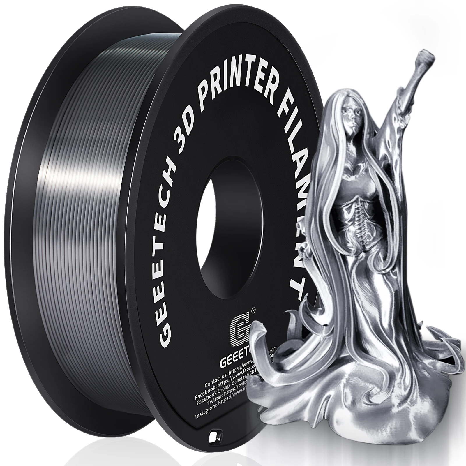 Filament GEEETECH PLA Srebrny Jedwabny (SILVER SILK)