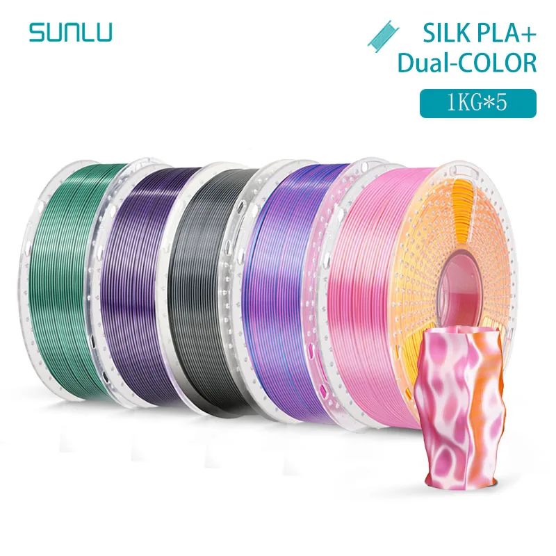 Filament SUNLU PLA Czerwony Dwukolorowy Jedwabny (RED DUAL SILK)