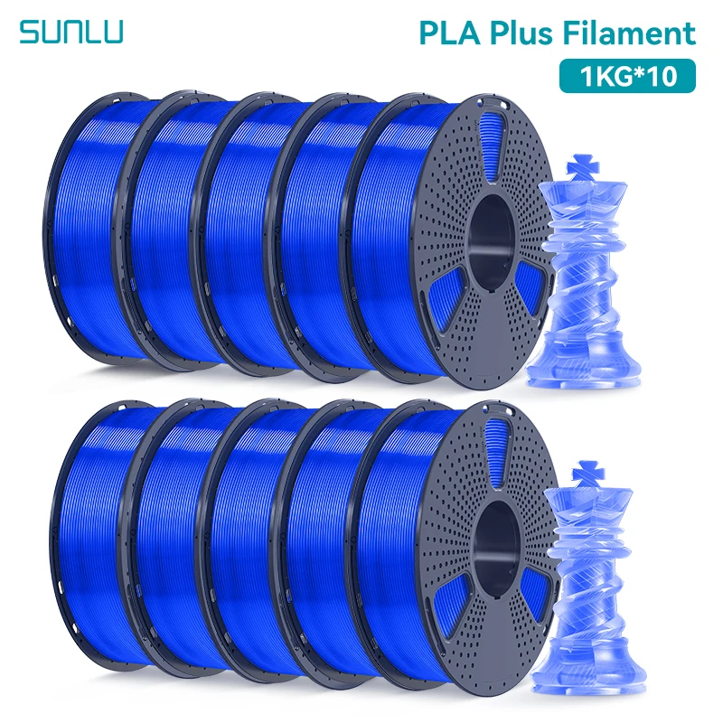 Filament SUNLU PLA Plus Niebieski Przezroczysty (BLUE TRANSPARENT)