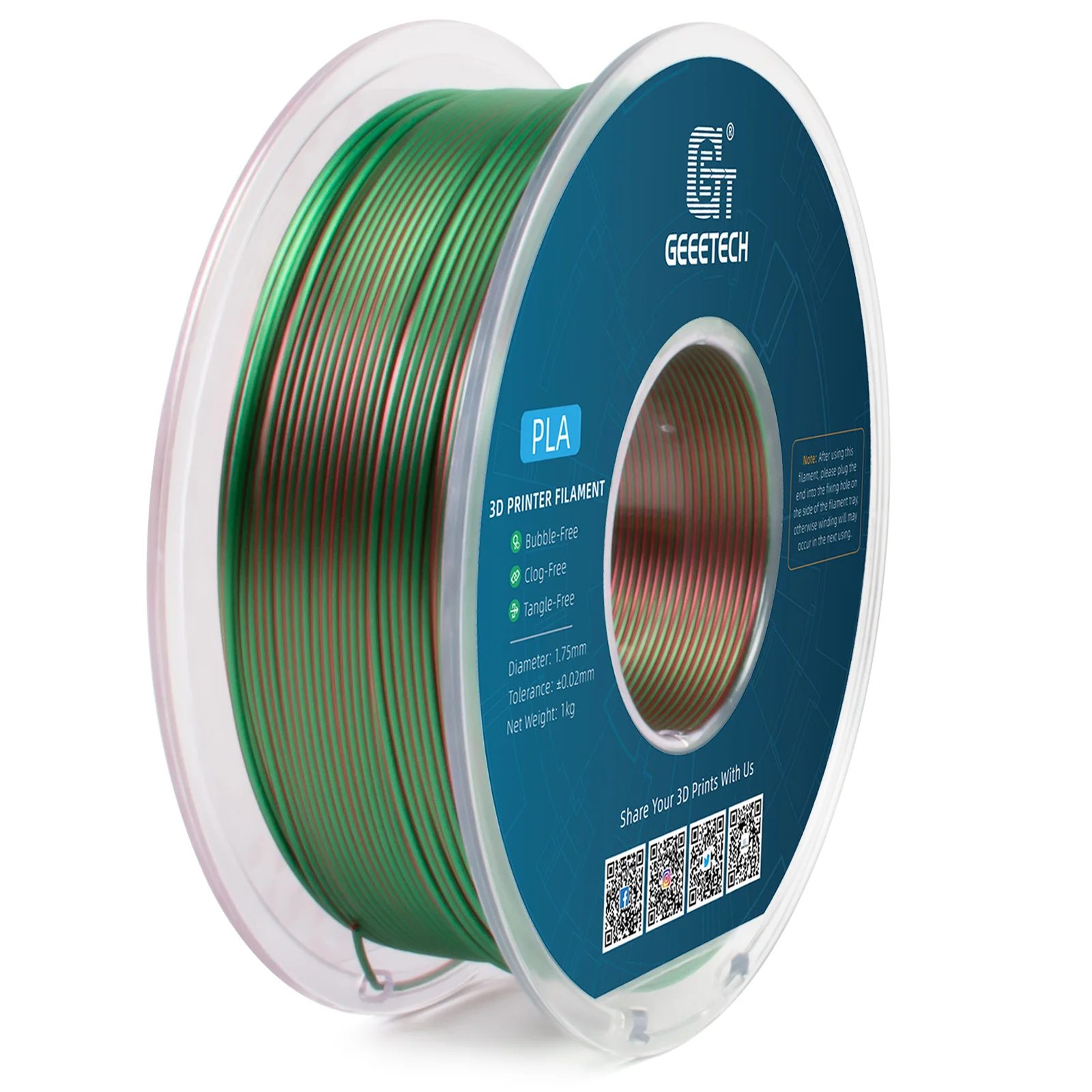 Filament GEEETECH PLA  Dwukolorowy Jedwabny (DUAL SILK)