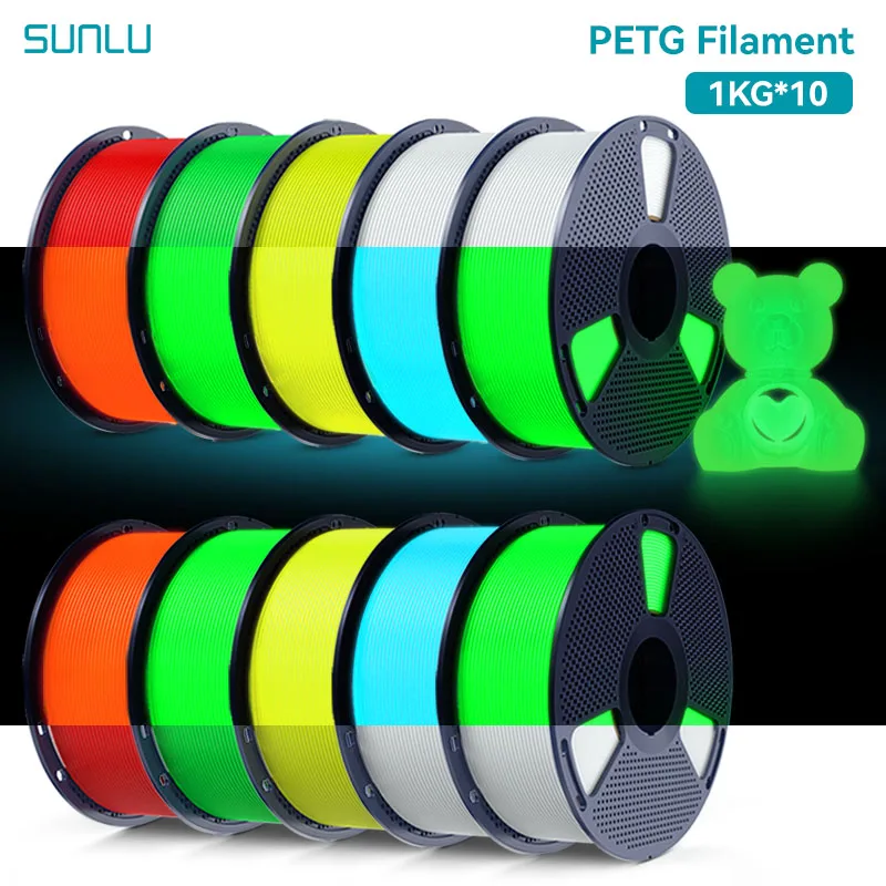 Filament SUNLU PETG Żółty Świecący w ciemności (YELLOW GLOW)