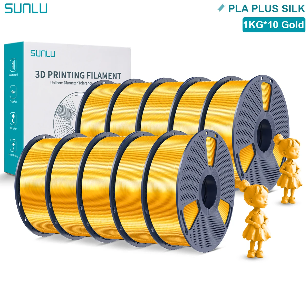 Filament SUNLU PLA Plus Złoty Jedwabny (GOLD SILK)
