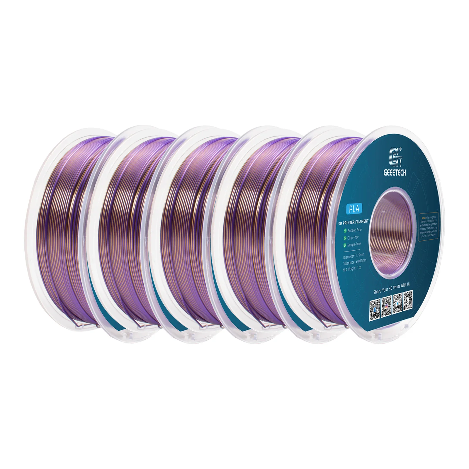 Filament GEEETECH PLA  Dwukolorowy Jedwabny (DUAL SILK)