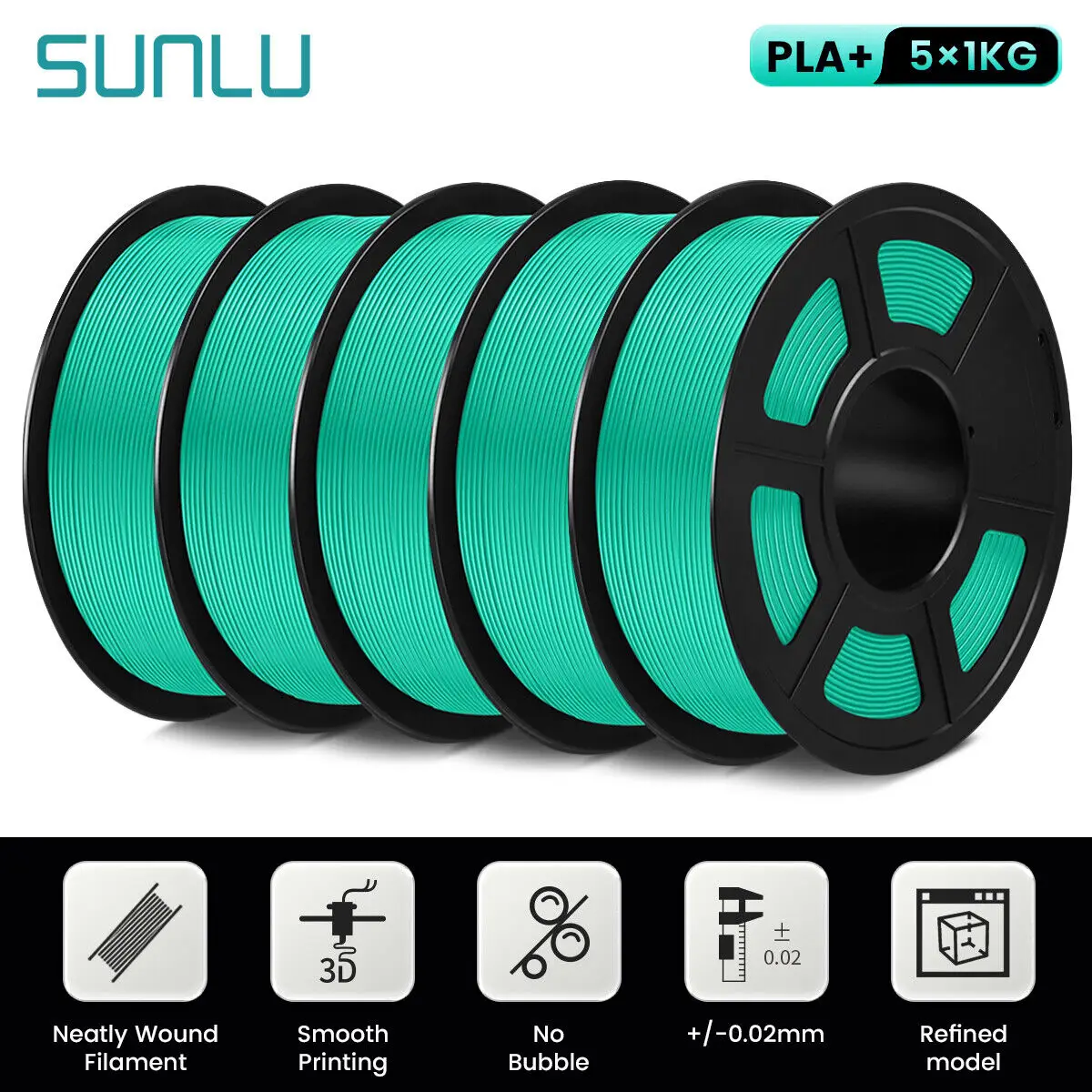 Filament SUNLU PLA Plus Zielony (GREEN)