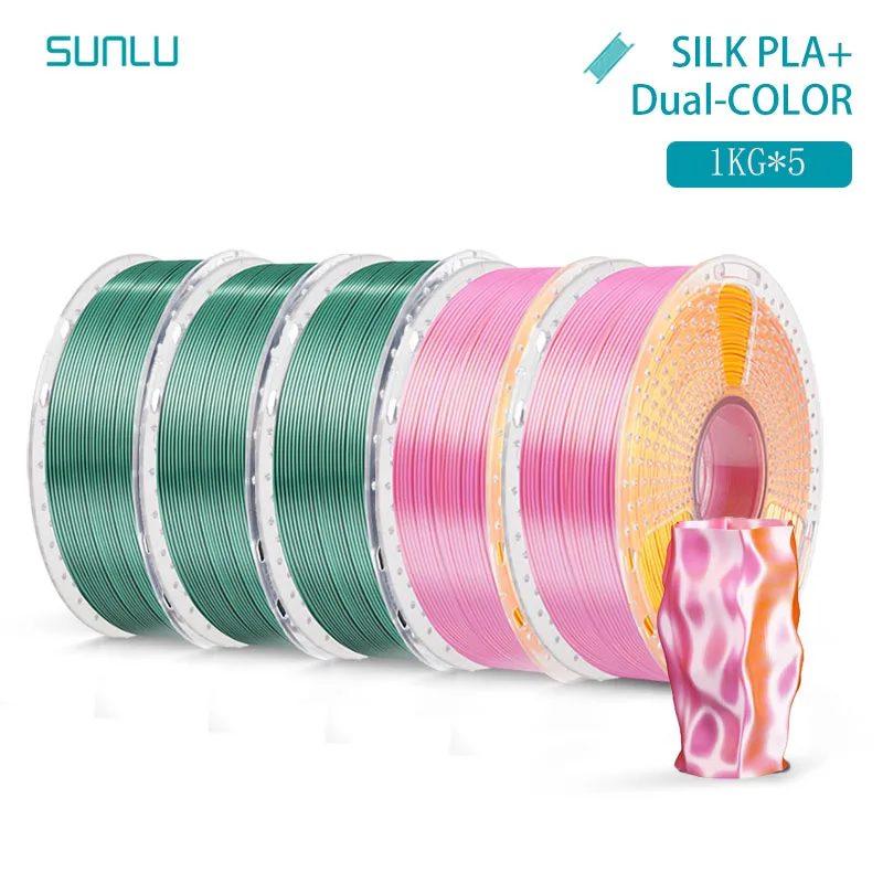 Filament SUNLU PLA Czerwony Dwukolorowy Jedwabny (RED DUAL SILK)
