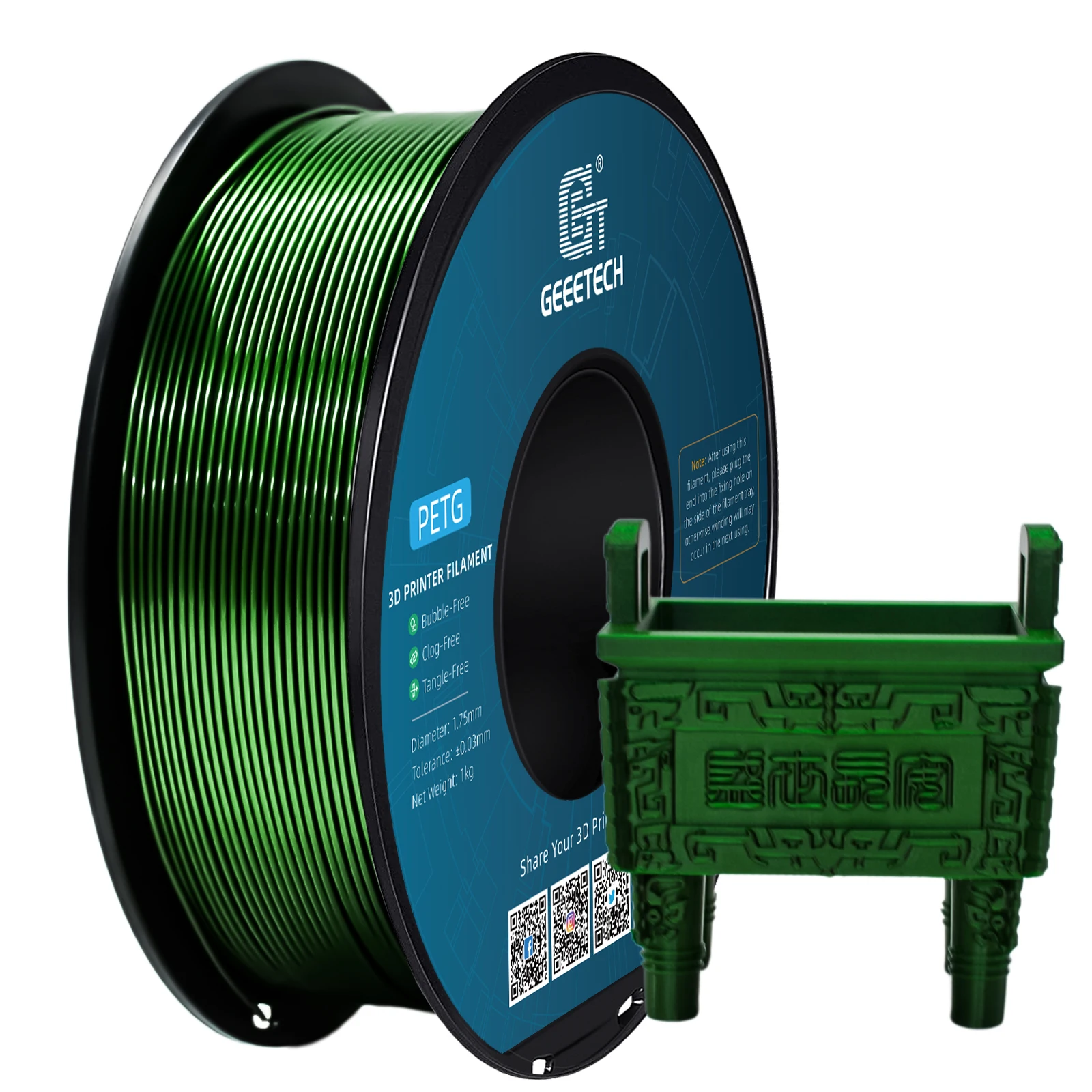 Filament GEEETECH PETG Zielony (GREEN)