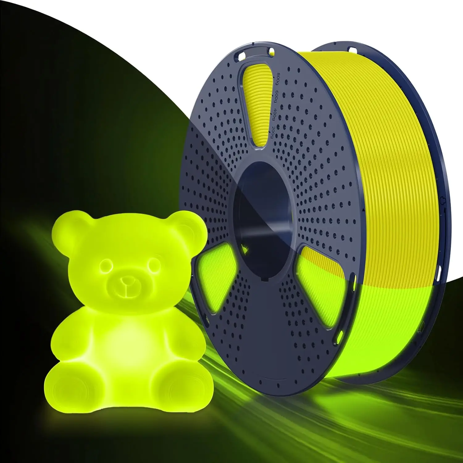 Filament SUNLU PETG Żółty Świecący w ciemności (YELLOW GLOW)