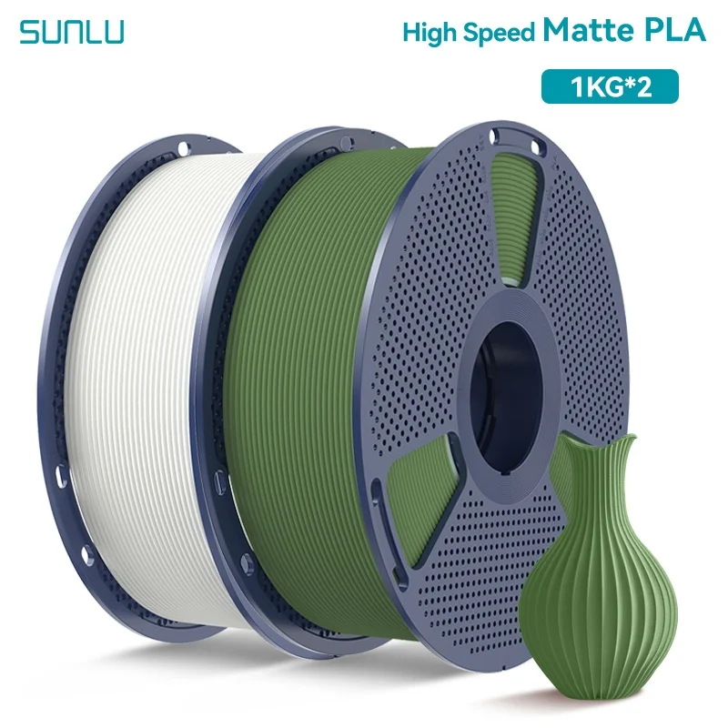 Filament SUNLU PLA High-Speed Zielony Matowy (GREEN MATTE)