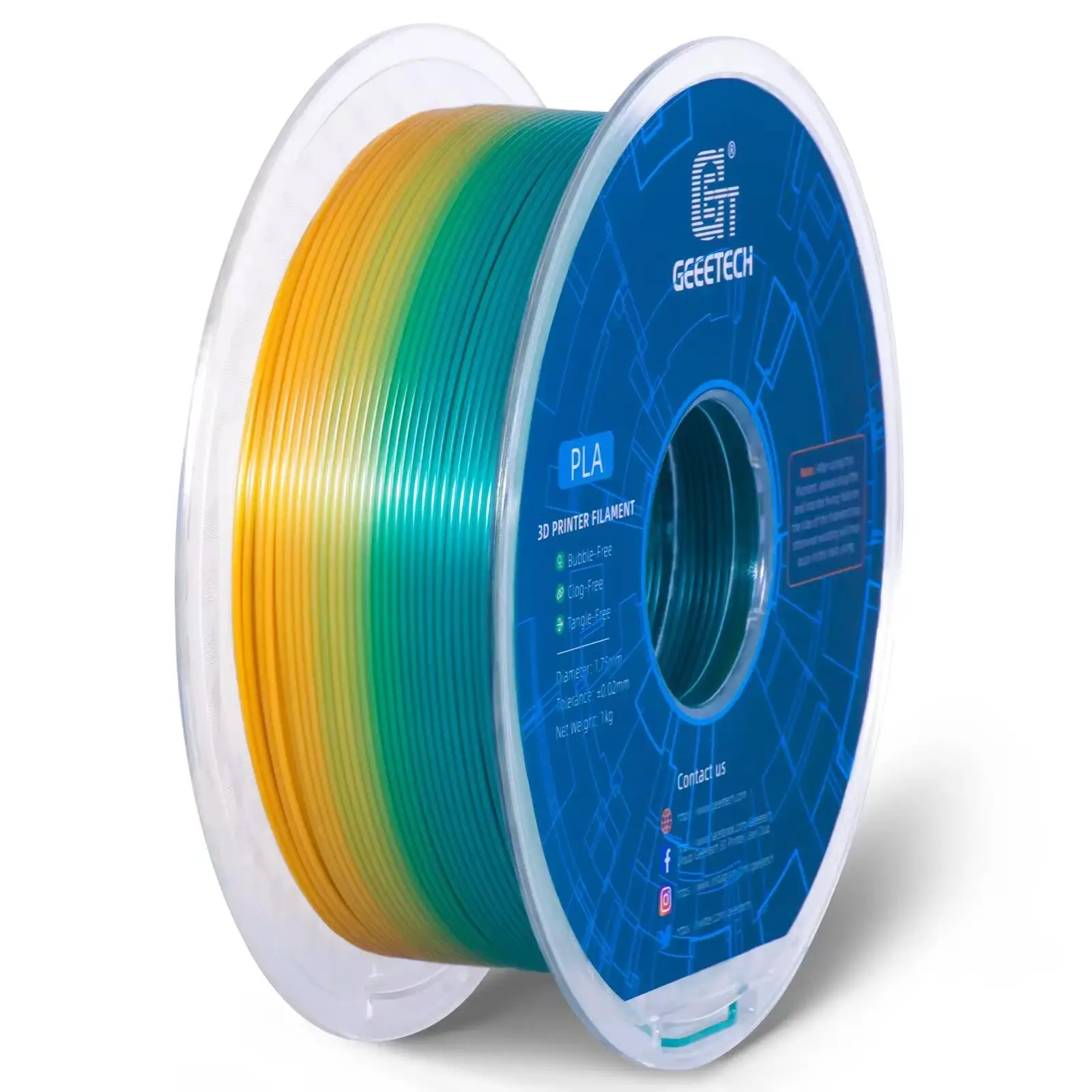 Filament GEEETECH PLA  Tęczowy Jedwabny (RAINBOW SILK)
