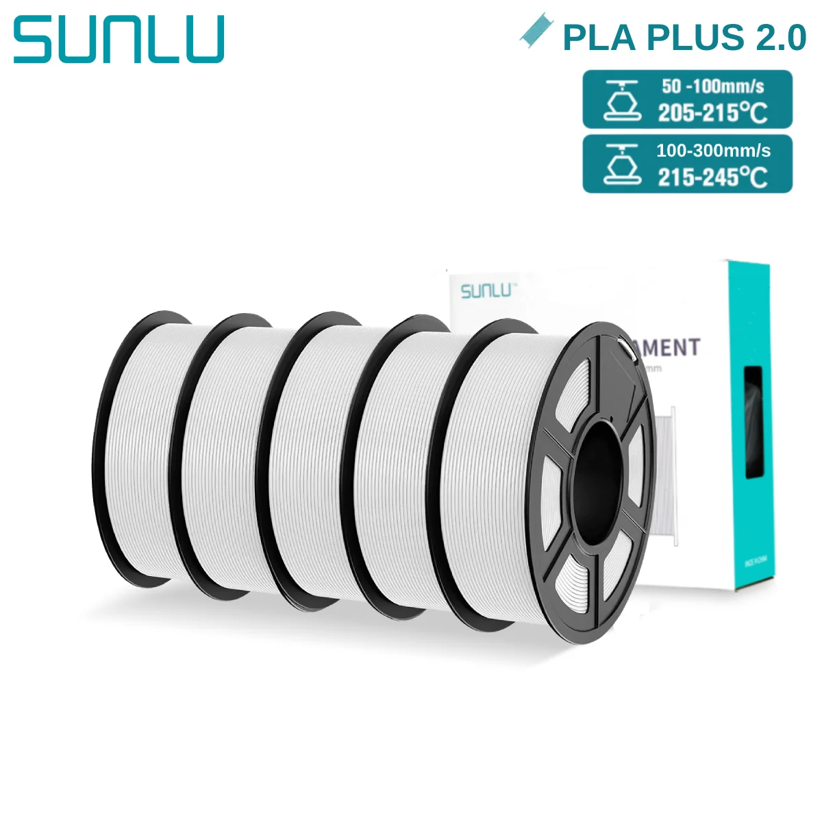Filament SUNLU PLA Plus Biały (WHITE)