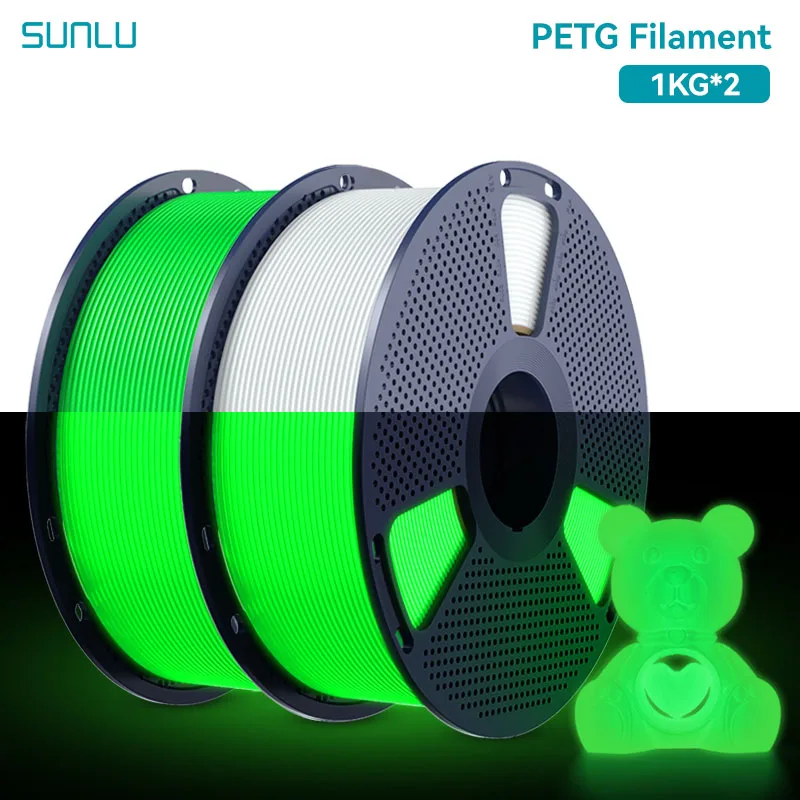 Filament SUNLU PETG Zielony Świecący w ciemności (GREEN GLOW)