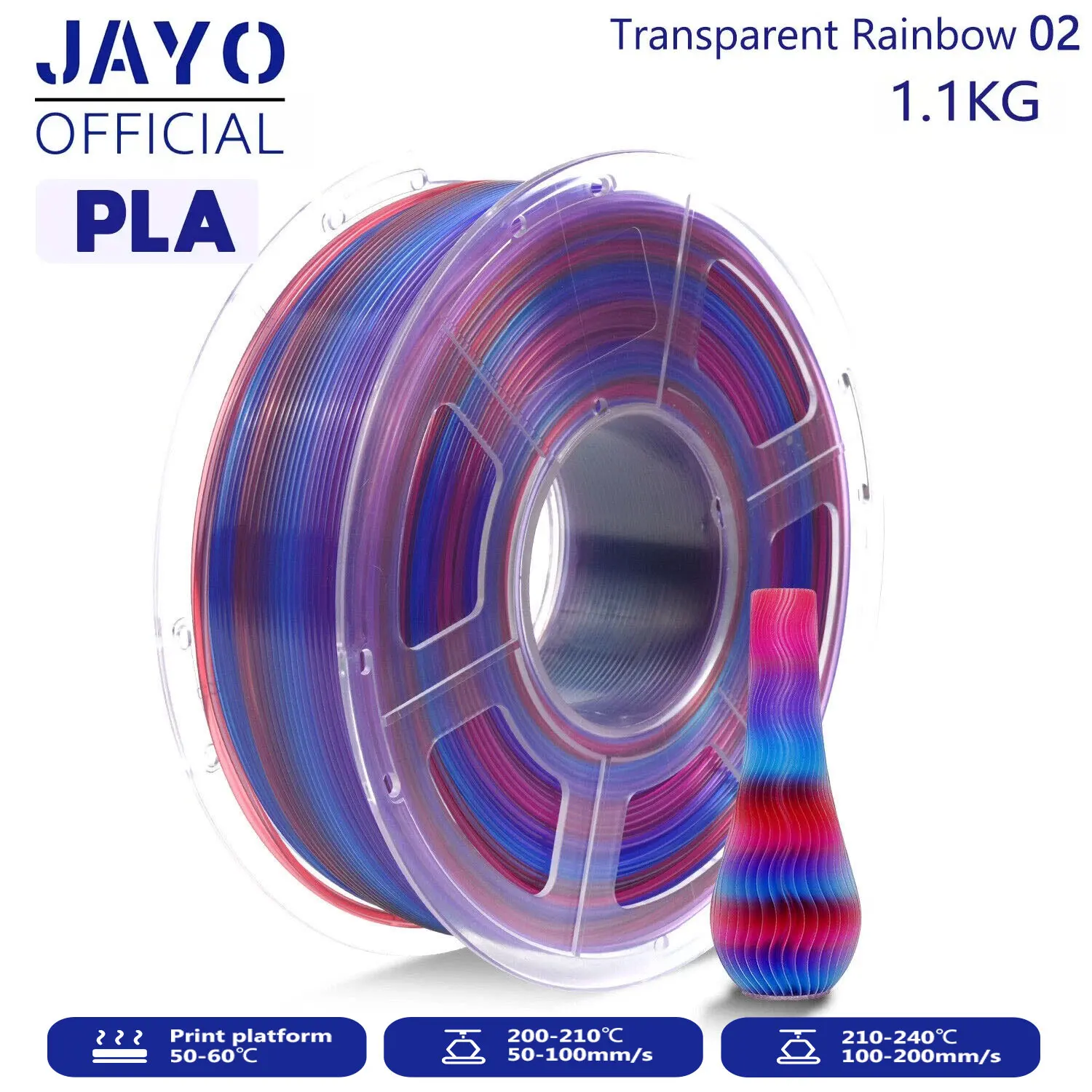 Filament JAYO PLA  Tęczowy (RAINBOW)