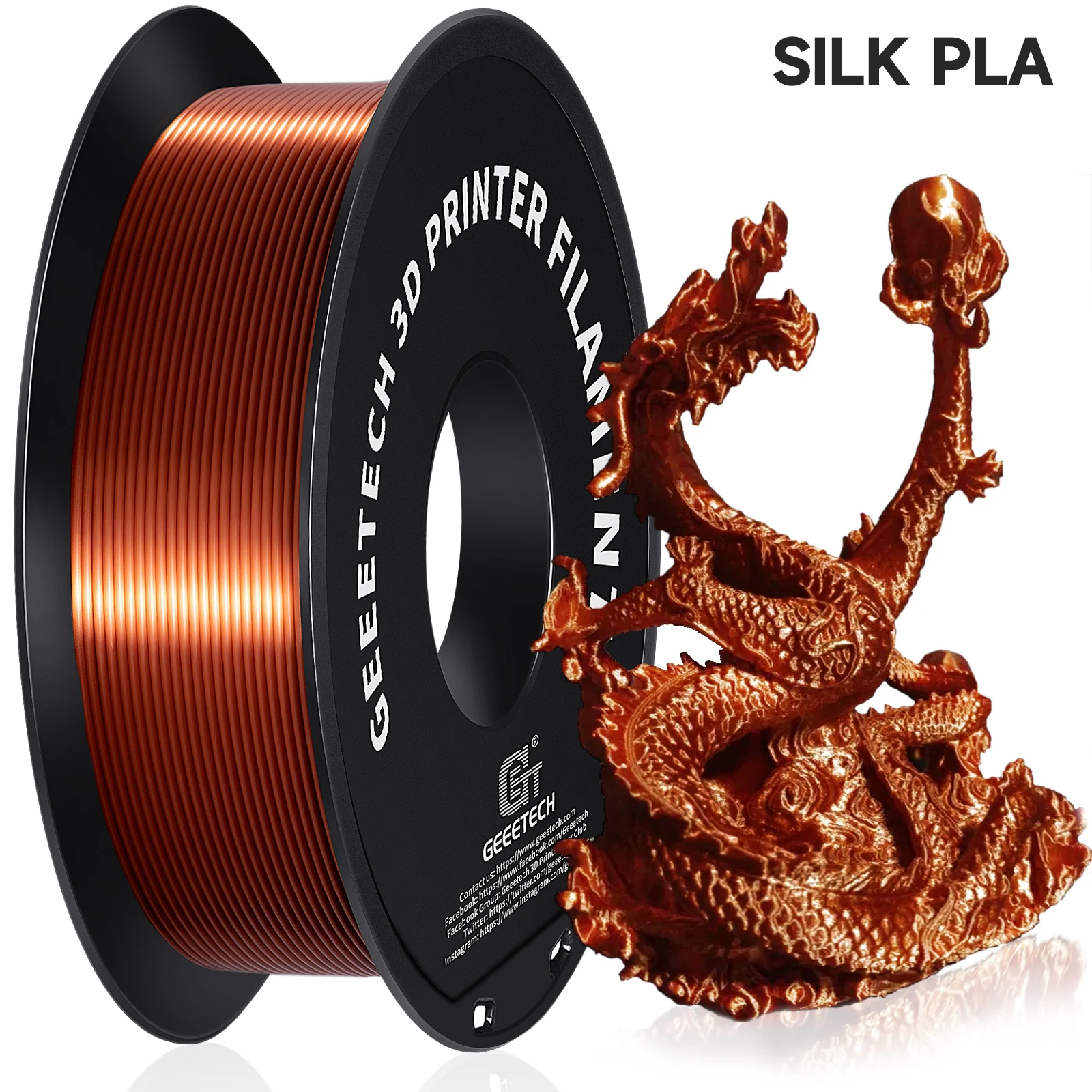 Filament GEEETECH PLA Miedziany Jedwabny (COPPER SILK)
