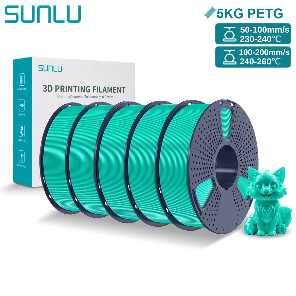 Filament SUNLU PETG Zielony (GREEN)