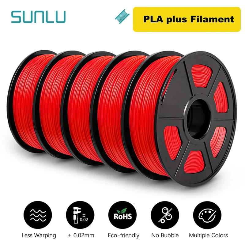 Filament SUNLU PLA Plus Czerwony (RED)