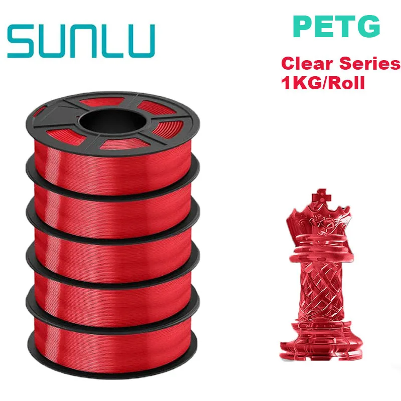 Filament SUNLU PETG Czerwony Przezroczysty (RED TRANSPARENT)