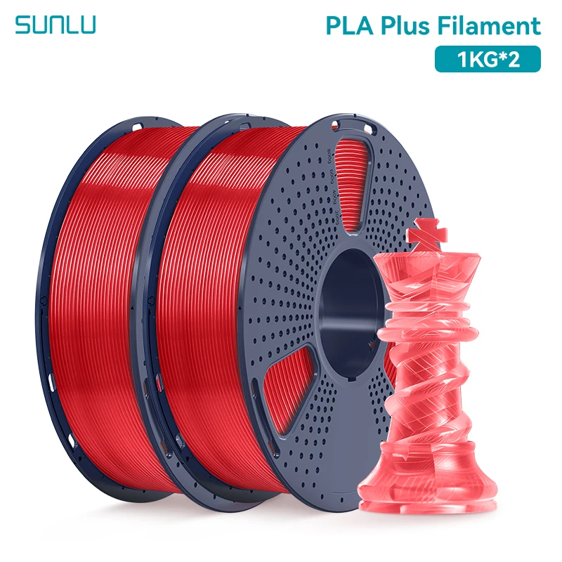 Filament SUNLU PLA Plus Czerwony Przezroczysty (RED TRANSPARENT)