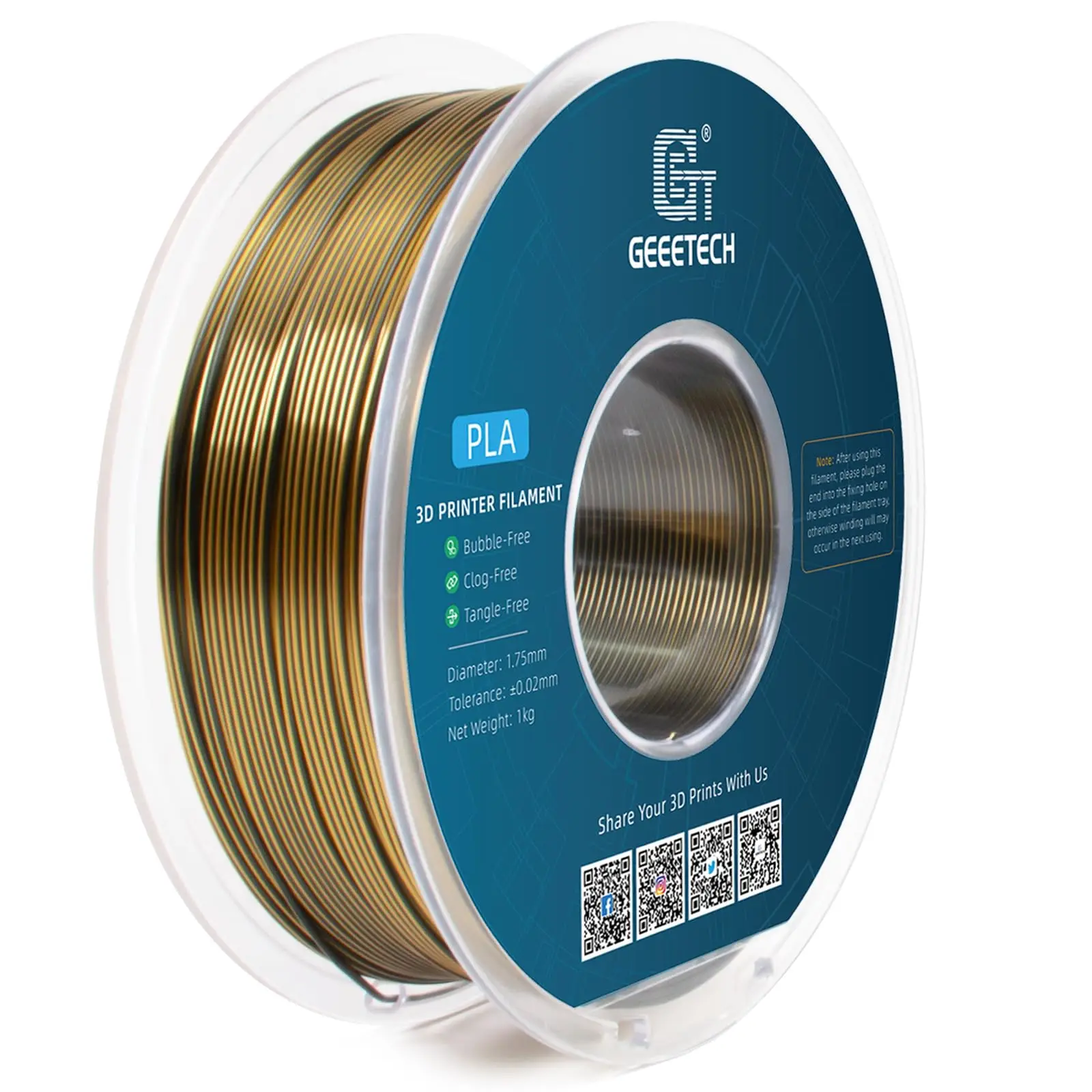 Filament GEEETECH PLA  Dwukolorowy Jedwabny (DUAL SILK)