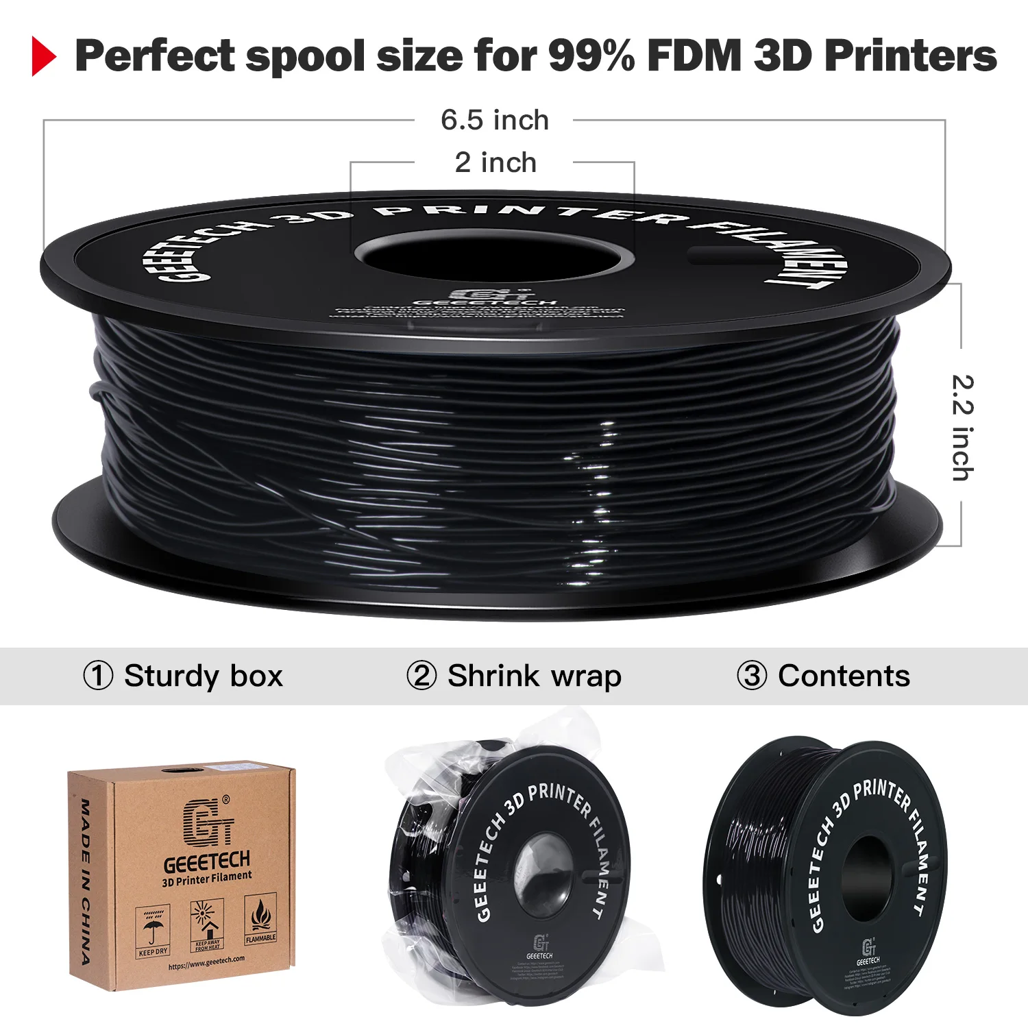Filament GEEETECH TPU Czarny (BLACK)