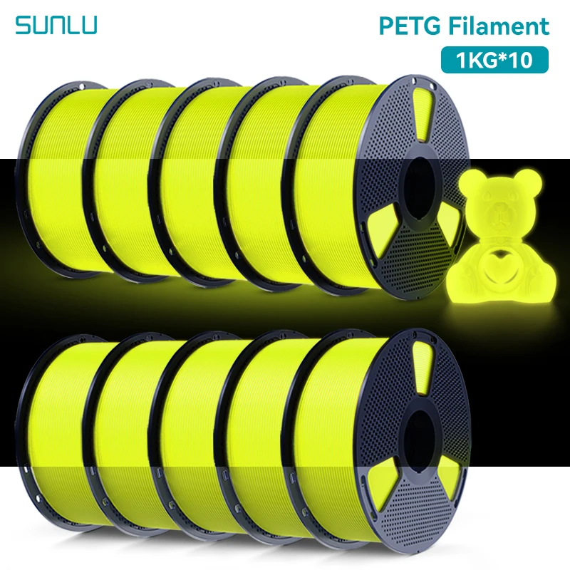 Filament SUNLU PETG Żółty Świecący w ciemności (YELLOW GLOW)