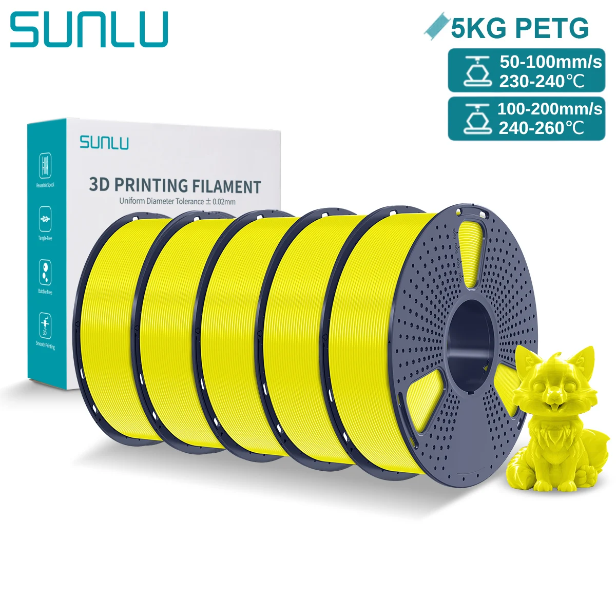 Filament SUNLU PETG Żółty (YELLOW)