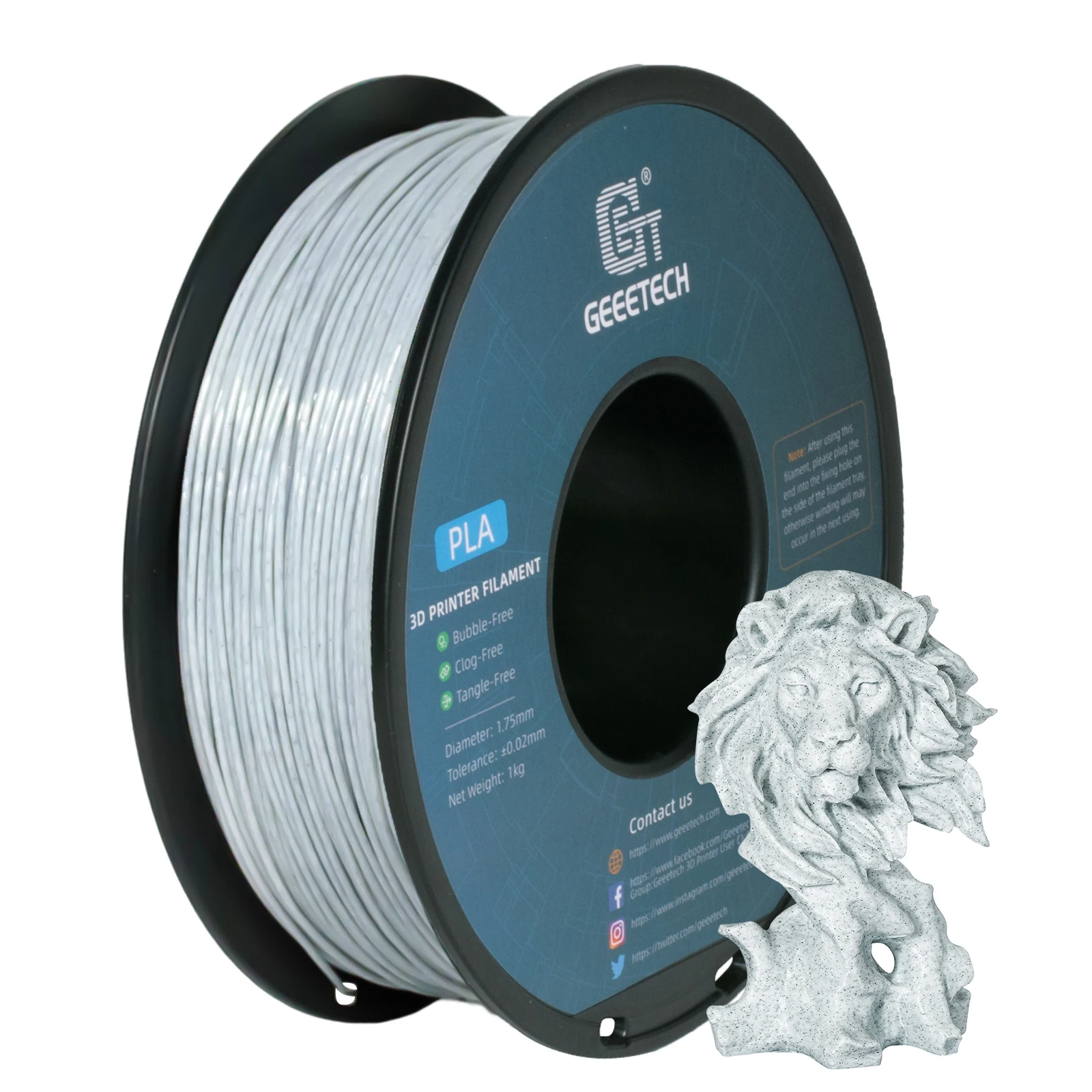 Filament GEEETECH PLA Biały Teksturowany (WHITE TEXTURED)