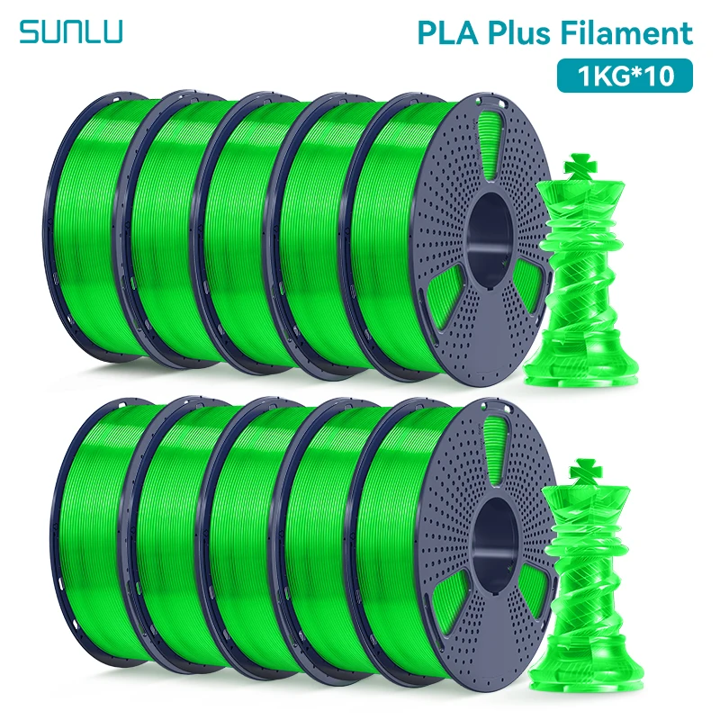 Filament SUNLU PLA Plus Zielony Przezroczysty (GREEN TRANSPARENT)