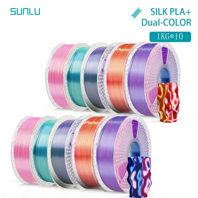 Filament SUNLU PLA Czerwony Dwukolorowy Jedwabny (RED DUAL SILK)