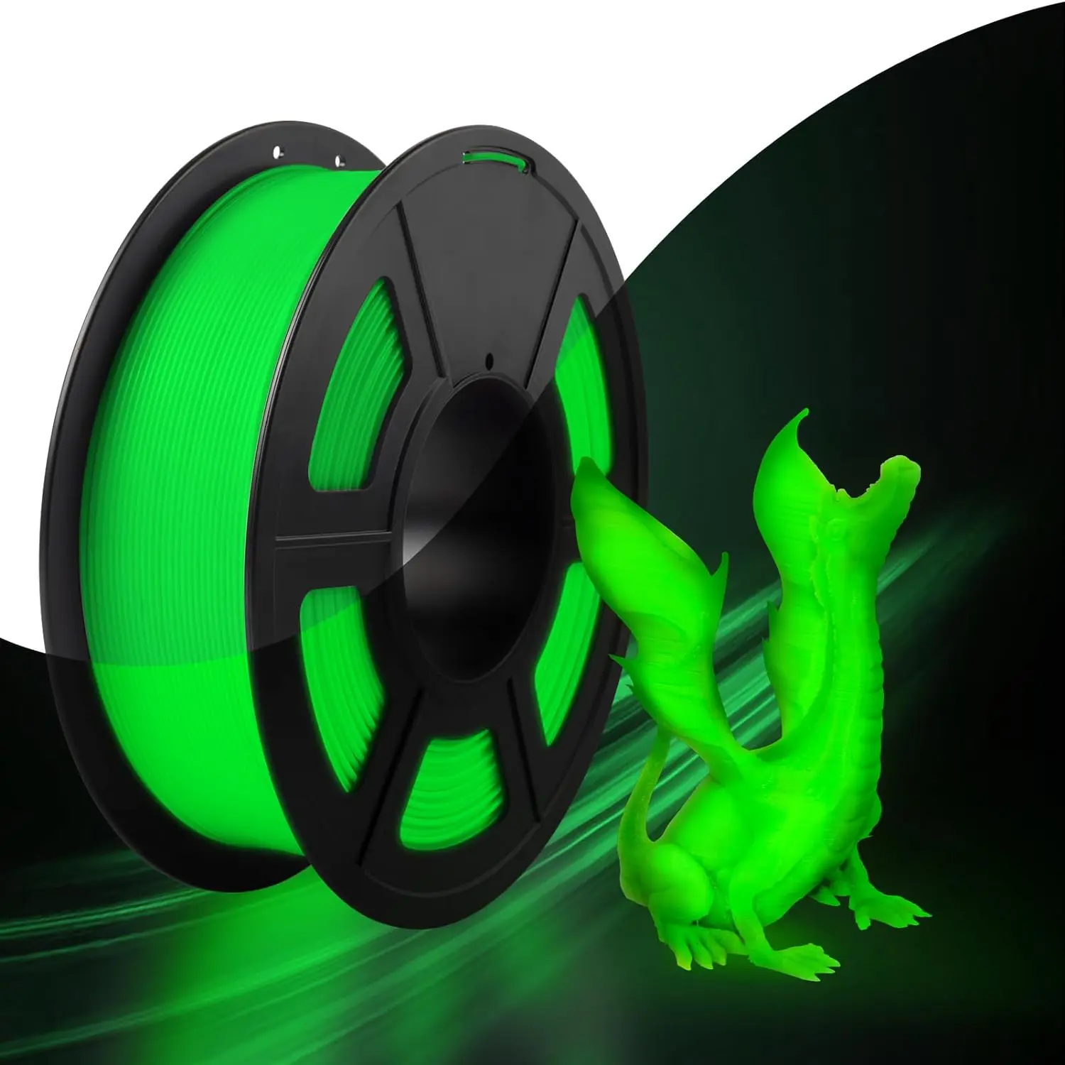 Filament SUNLU PLA Zielony Świecący w ciemności (GREEN GLOW)