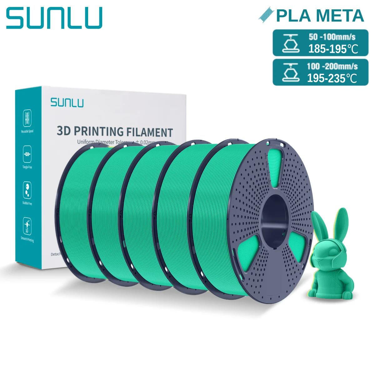 Filament SUNLU PLA Zielony (GREEN)