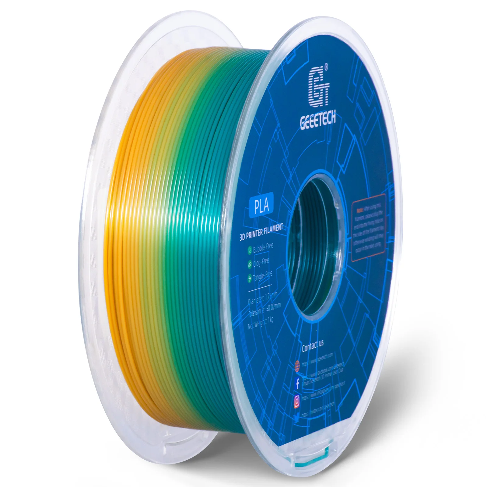 Filament GEEETECH PLA  Tęczowy (RAINBOW)