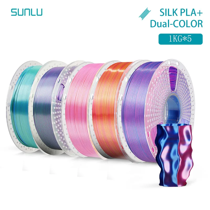 Filament SUNLU PLA Czerwony Dwukolorowy Jedwabny (RED DUAL SILK)