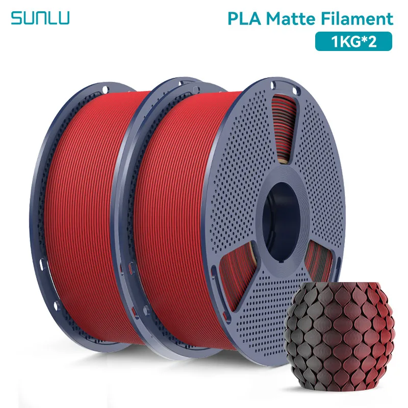 Filament SUNLU PLA Czerwony Dwukolorowy Matowy (RED DUAL MATTE)