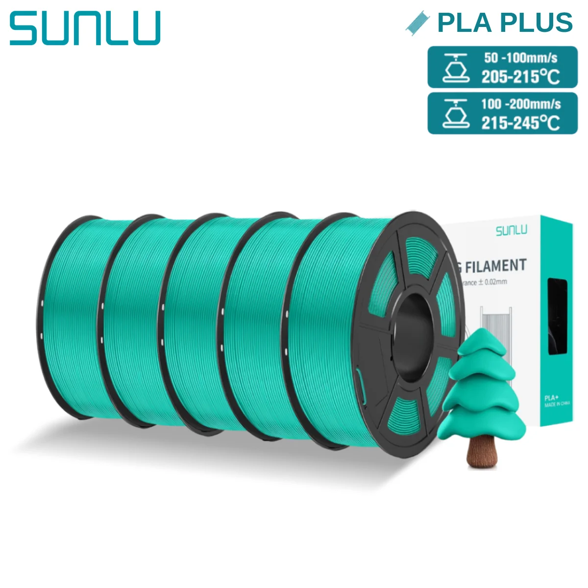 Filament SUNLU PLA Plus Zielony (GREEN)